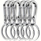 Lot de 6 Porte-Clés Mousquetons Métal – Anneaux Robustes et Clip Rapide pour Clés, Sac ou Ceinture