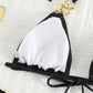 Bikini Noir Femme avec Chaînes Dorées – Ensemble de Plage Chic et Glamour