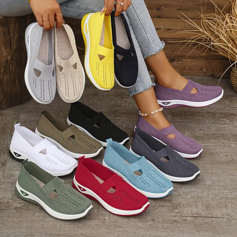 Baskets femme rouges respirantes – Chaussures de sport légères et confortables pour marche, fitness et quotidien