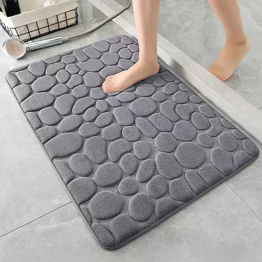 Tapis de Bain Antidérapant en Mousse à Mémoire de Forme – Doux, Absorbant et Confort Pieds Effet Galets