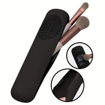 Étui de Rangement Portable pour Pinceaux de Maquillage, coloris Noir