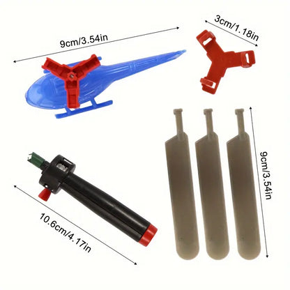 Mini Hélicoptère à Lancer pour Enfants – Jouet Volant Ludique et Coloré avec Propulseur Manuel