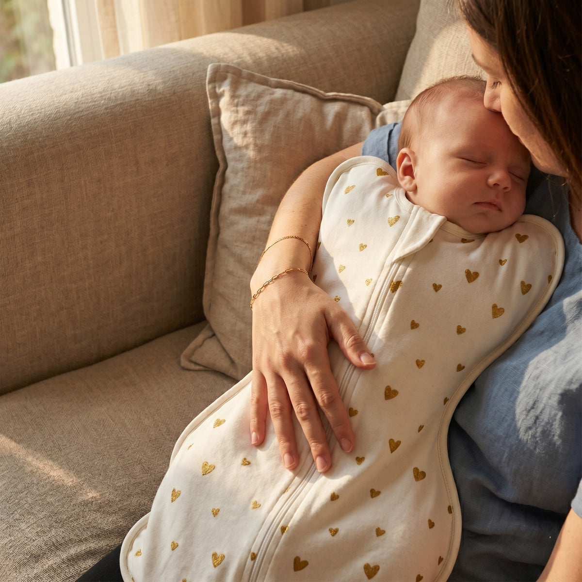 Gigoteuse d'emmaillotage bébé en coton TOG 1 à zip, de 0 à 6 mois