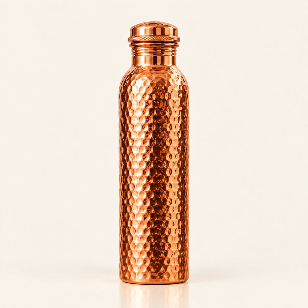 Gourde en Cuivre Pur – Bouteille d'Eau Réutilisable Inspirée de la Tradition