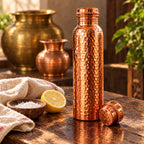 Gourde en Cuivre Pur – Bouteille d'Eau Réutilisable Inspirée de la Tradition