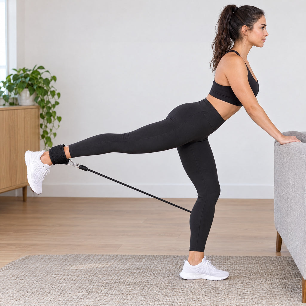 Kit Élastiques de Musculation avec Barre, 7 Bandes, Poignées et Ancrage de Porte