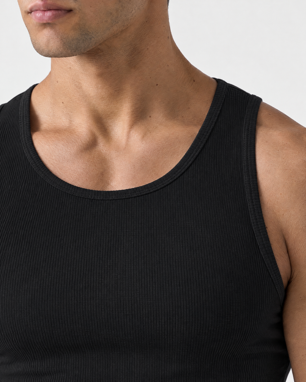 Débardeur Homme Ajusté en Coton Stretch – Coupe Près du Corps Noir ou Blanc