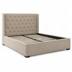 Lit Coffre Design avec Tête de Lit Capitonnée – Grand Rangement sous le Matelas