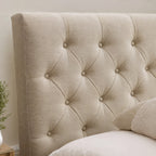 Lit Coffre Design avec Tête de Lit Capitonnée – Grand Rangement sous le Matelas