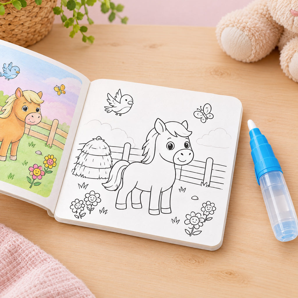 Livre de Coloriage Magique à l'Eau Réutilisable avec Stylo – Zéro Tache