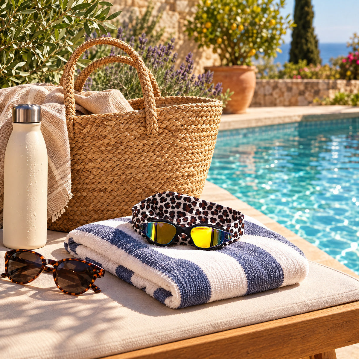 Lunettes de Natation Adulte Anti-Buée avec Bandeau Tissu Stretch – Piscine