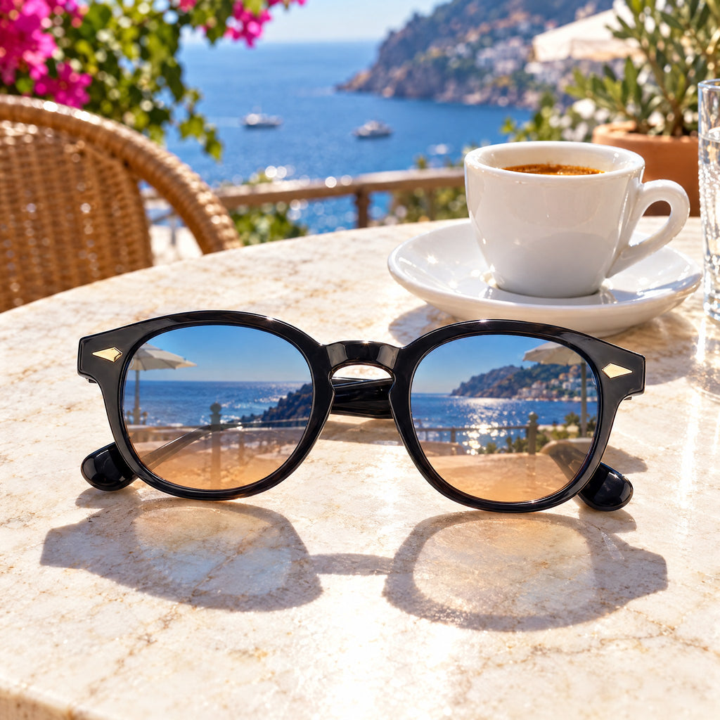 Lunettes de Soleil Rondes Oversize Unisexe – Verres Miroir Dégradés UV400