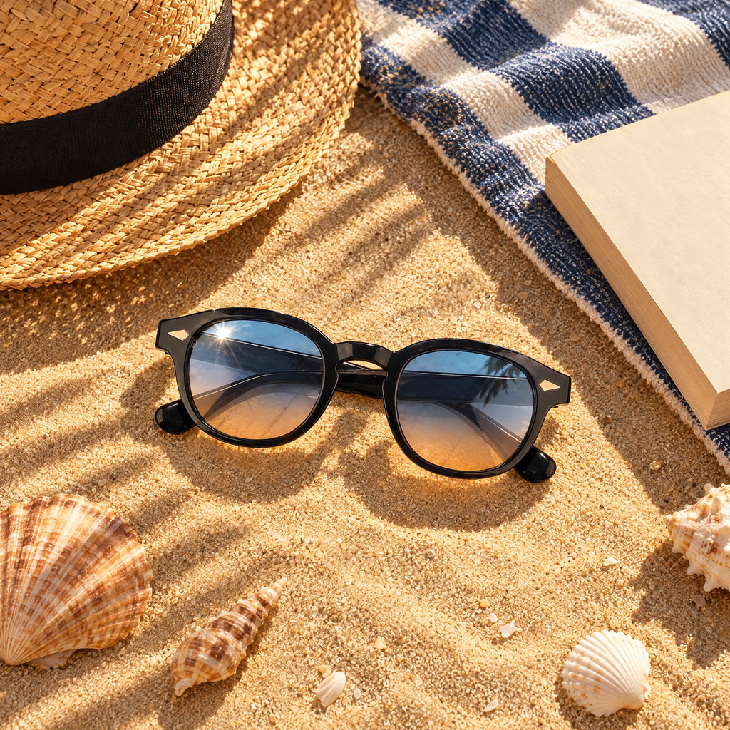 Lunettes de Soleil Rondes Oversize Unisexe – Verres Miroir Dégradés UV400