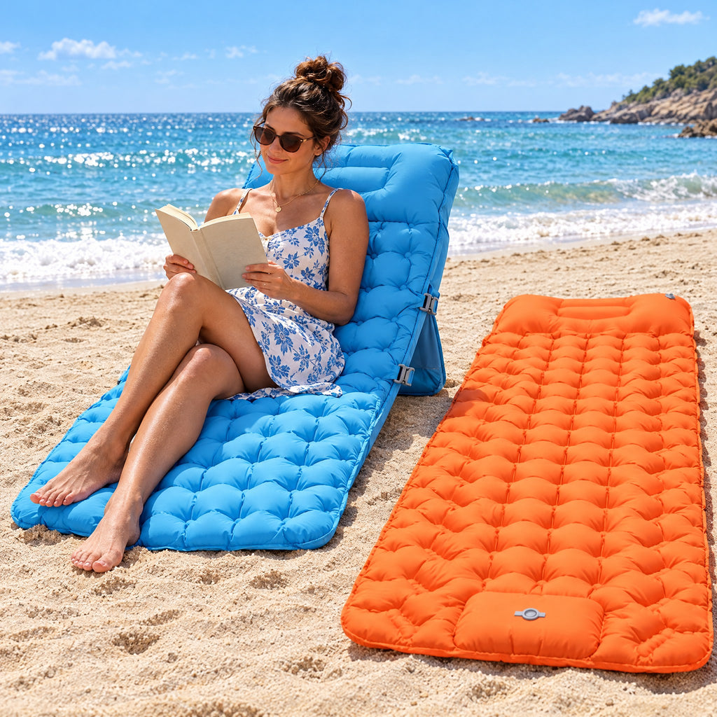 Matelas Gonflable Ultra-Compact 3 en 1 – Lit, Transat, Canapé, Pompe Intégrée