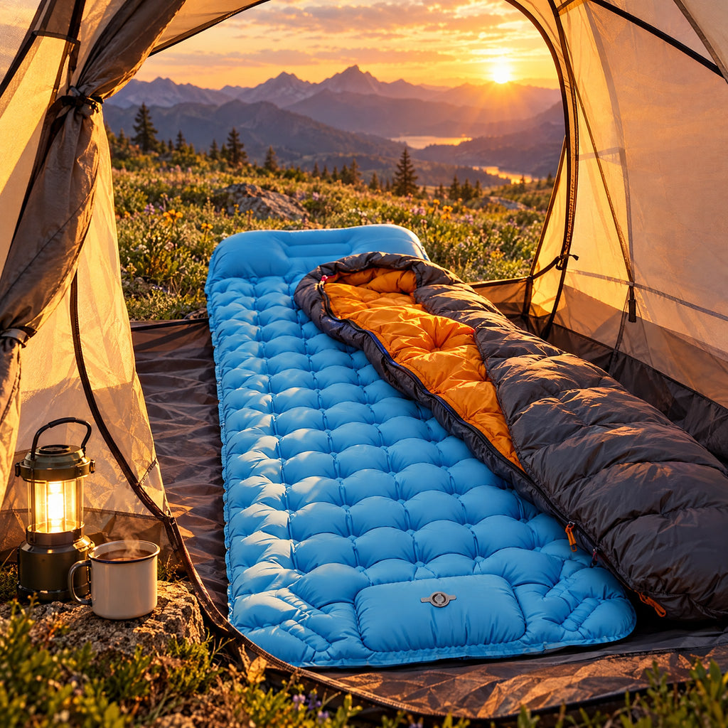 Matelas Gonflable Ultra-Compact 3 en 1 – Lit, Transat, Canapé, Pompe Intégrée