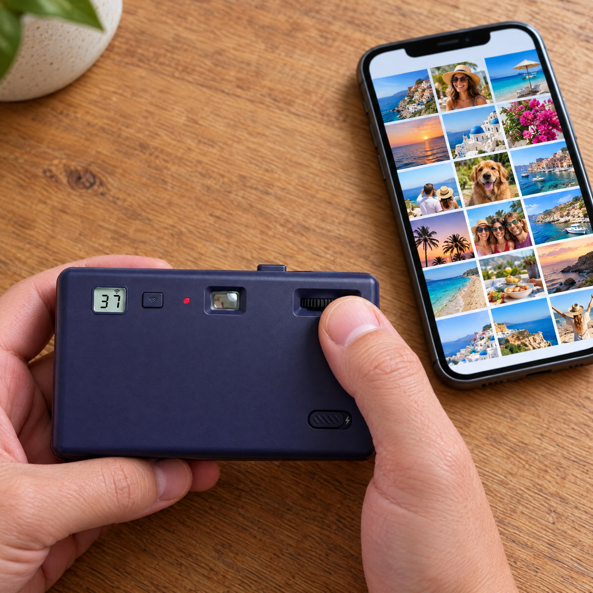 Mini Appareil Photo Numérique Style Argentique – Flash et Transfert Sans Fil