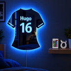 Miroir LED Maillot de Foot Personnalisé – Prénom et Numéro