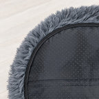 Panier donut moelleux pour chien en fausse fourrure, housse lavable
