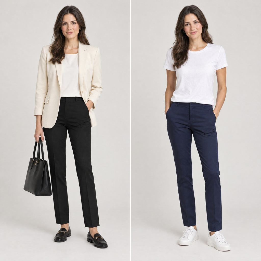 Pantalon Infroissable Femme Extensible – Respirant et Confortable, XS au 5XL