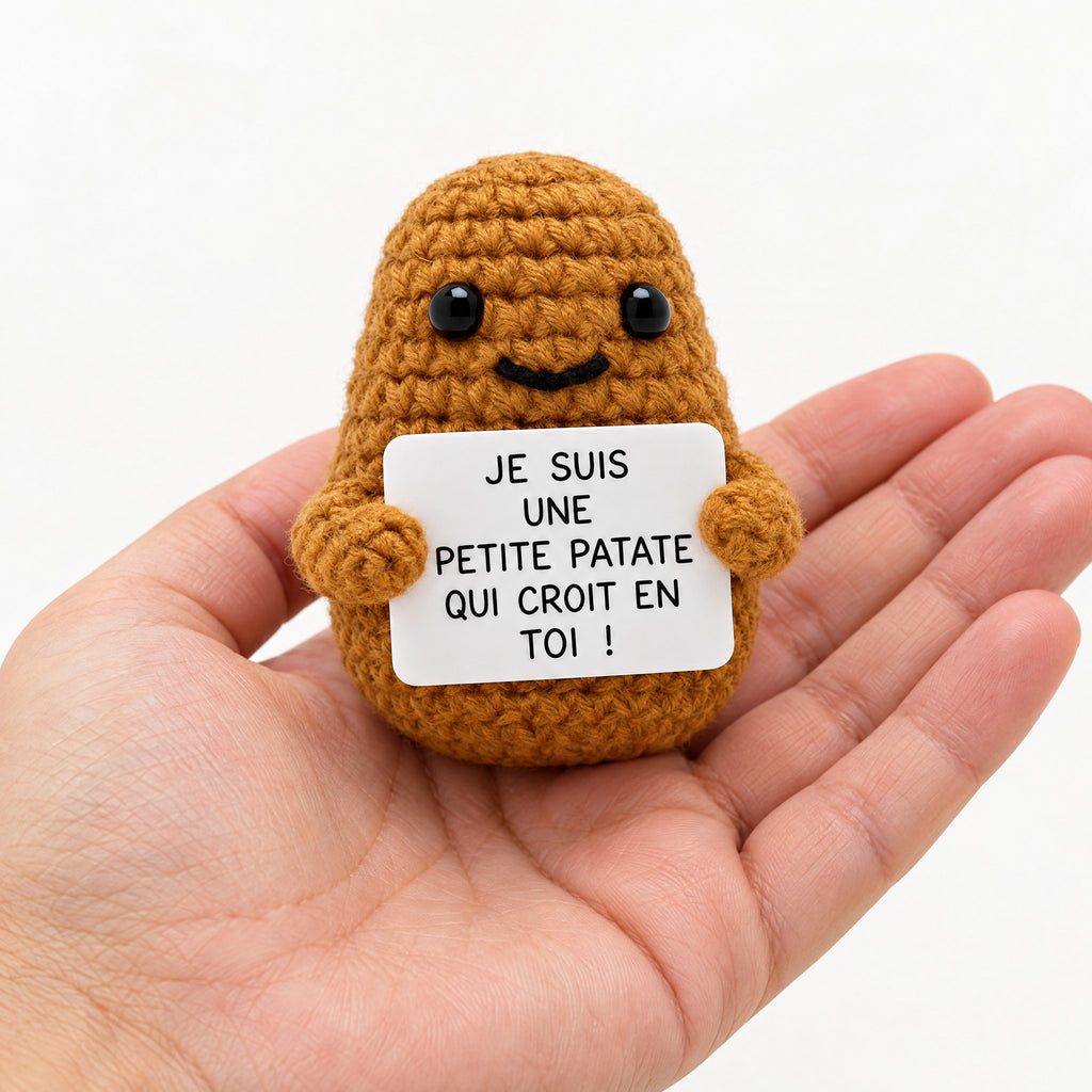 Patate en Crochet à Message Positif – Petit Cadeau d'Encouragement