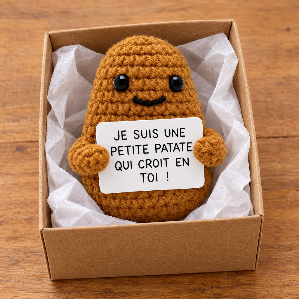 Patate en Crochet à Message Positif – Petit Cadeau d'Encouragement