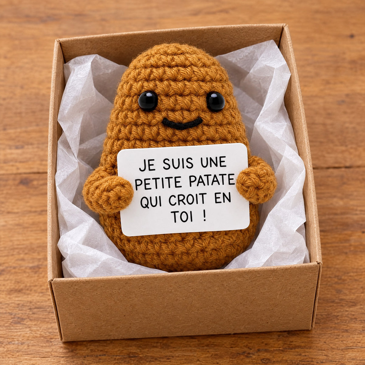 Patate en Crochet à Message Positif – Petit Cadeau d'Encouragement