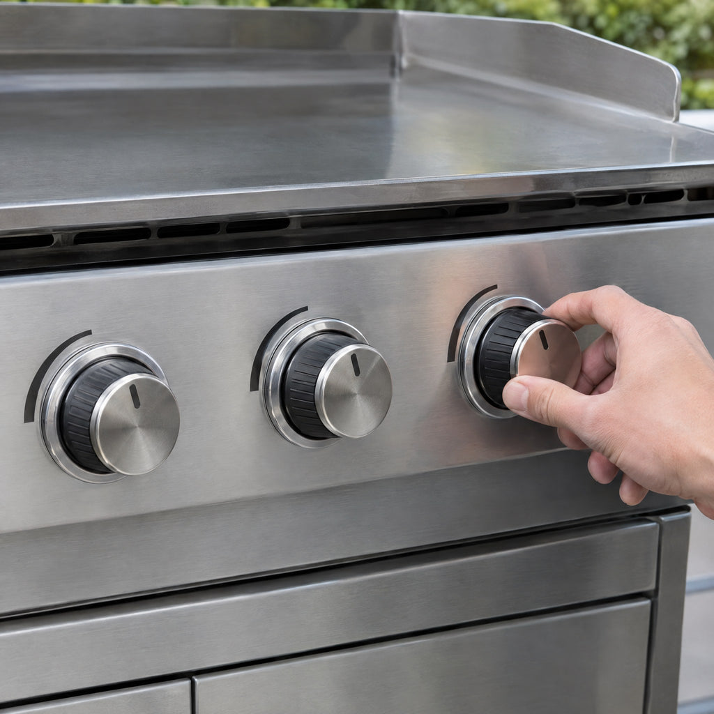 Plancha Gaz en Inox à 3 Brûleurs – Cuisine en Extérieur pour Toute la Tablée