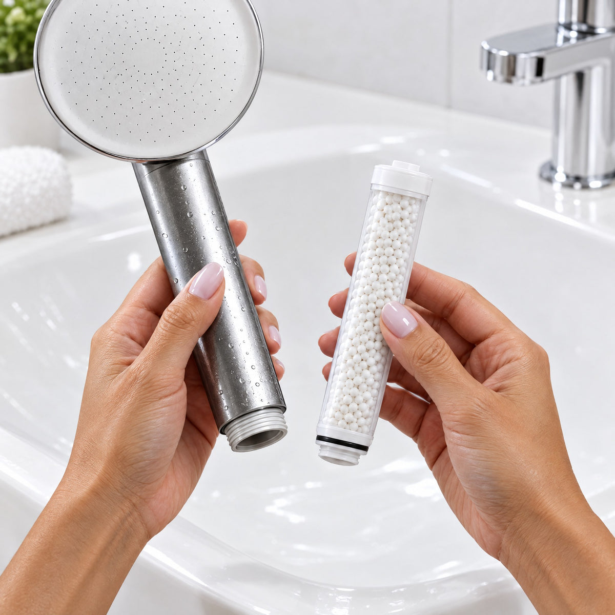 Pommeau de Douche Filtrant Anti-Calcaire et Chlore – Installation Sans Outil