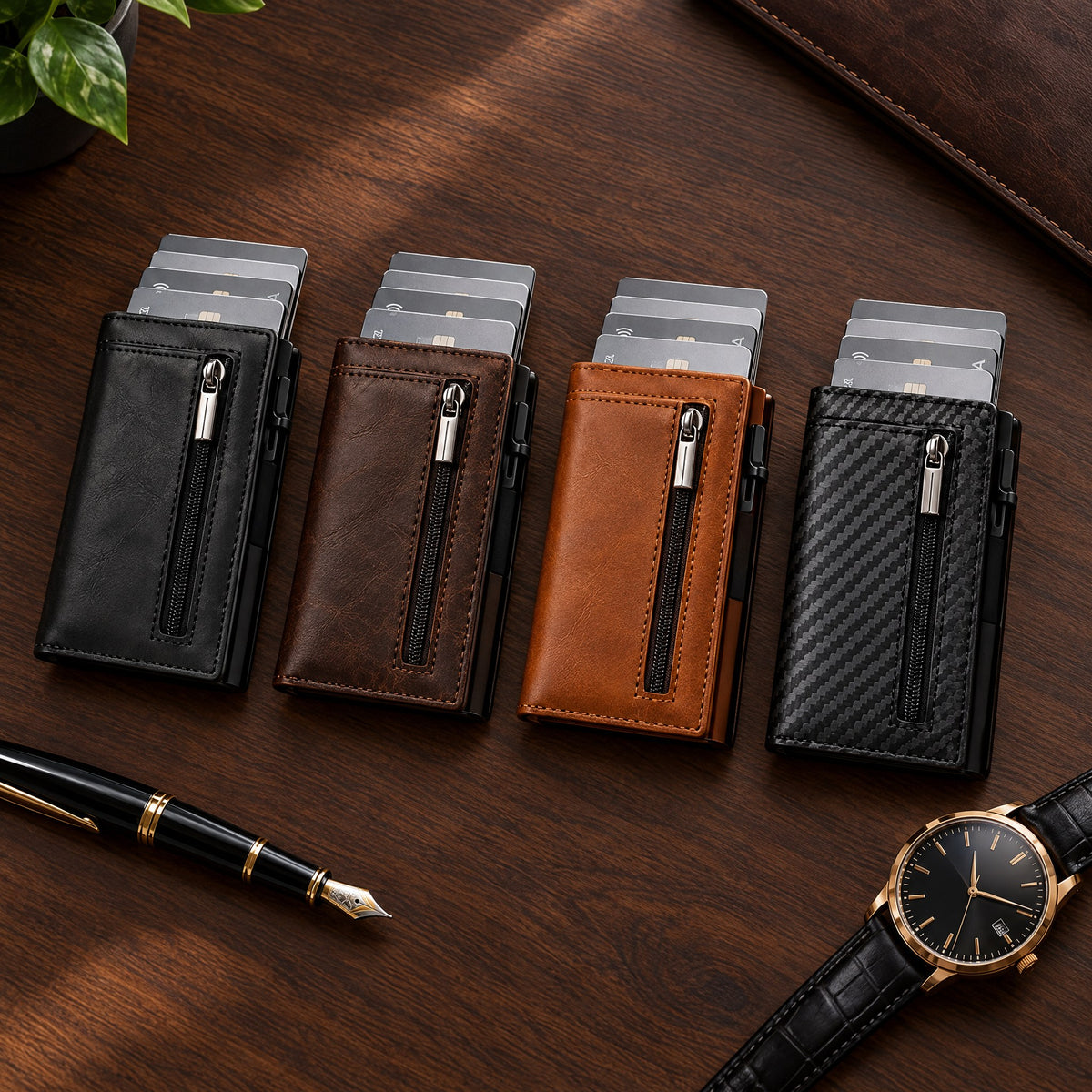 Portefeuille Porte-Cartes Homme Ultra-Fin – Compact, Cuir ou Carbone