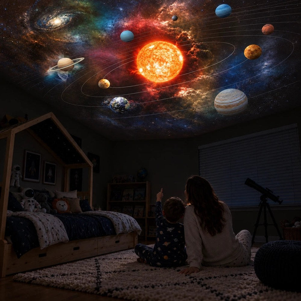 Projecteur Ciel Étoilé Planétarium – Galaxies, Lune et Planètes au Plafond