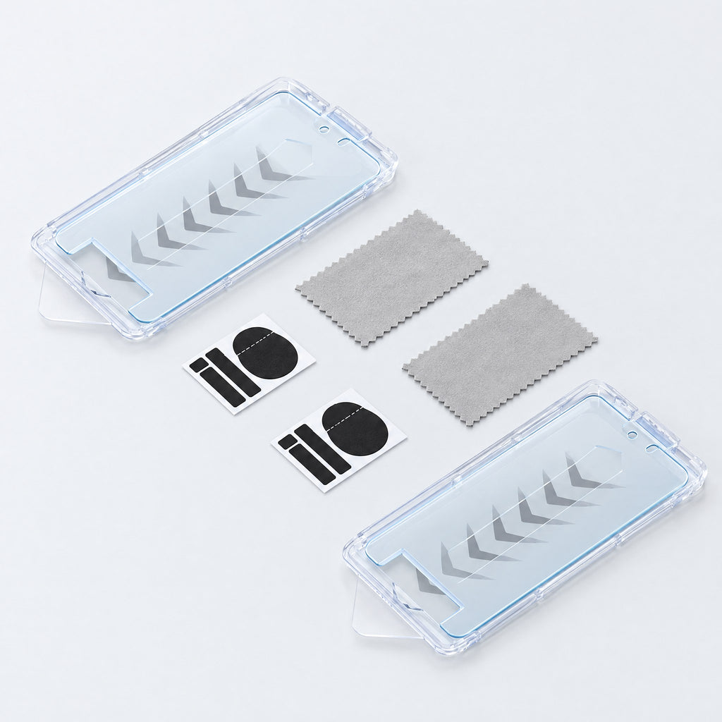 Protection d'écran iPhone en verre trempé avec kit de pose anti-poussière