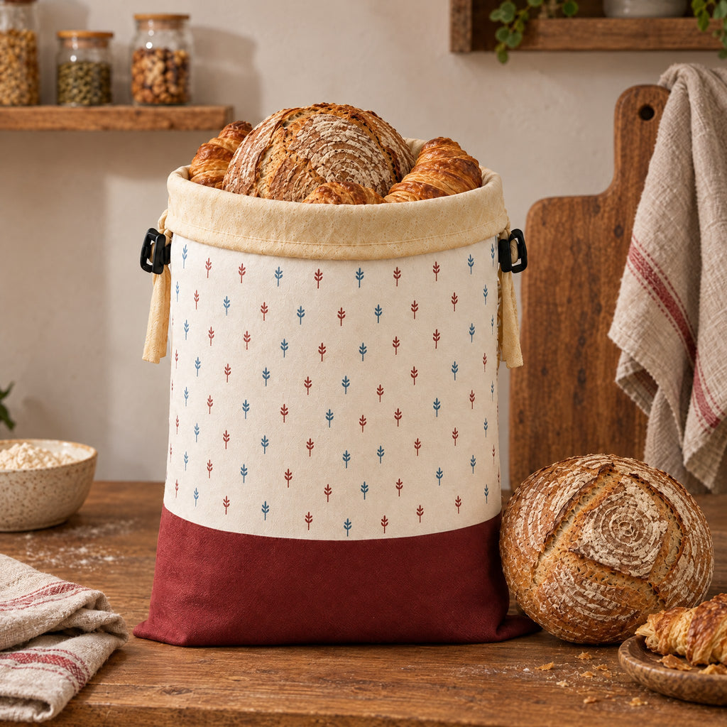 Sac à Pain en Coton Bio et Cire d'Abeille – Conservation Réutilisable