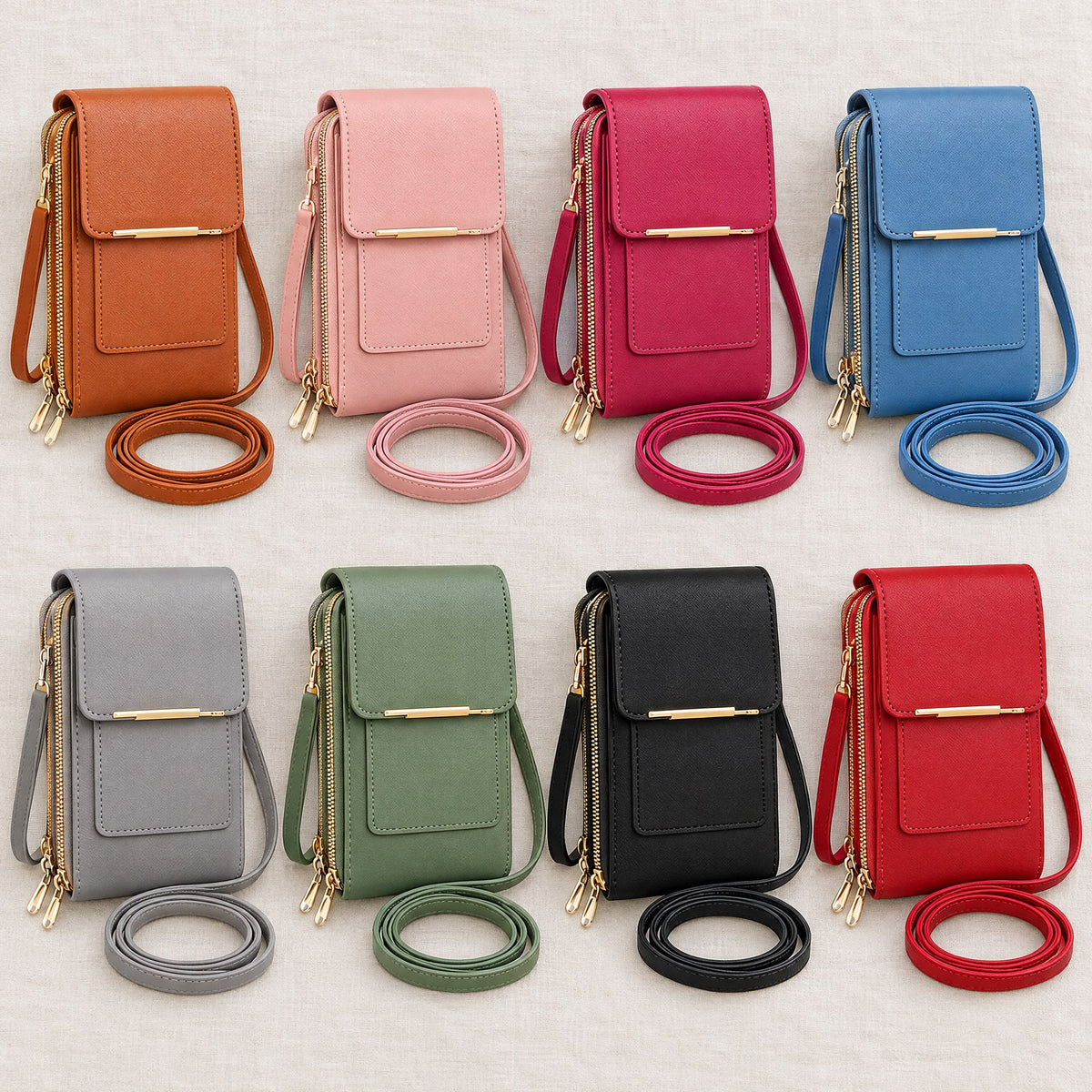 Sac Bandoulière Femme avec Fenêtre Tactile Smartphone et Protection RFID