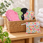 Serviettes Hygiéniques Lavables Réutilisables – Kit 9 Pads S, M, L + Pochette
