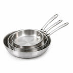Set de 3 Poêles en Inox – Tous Feux dont Induction, Sans Revêtement