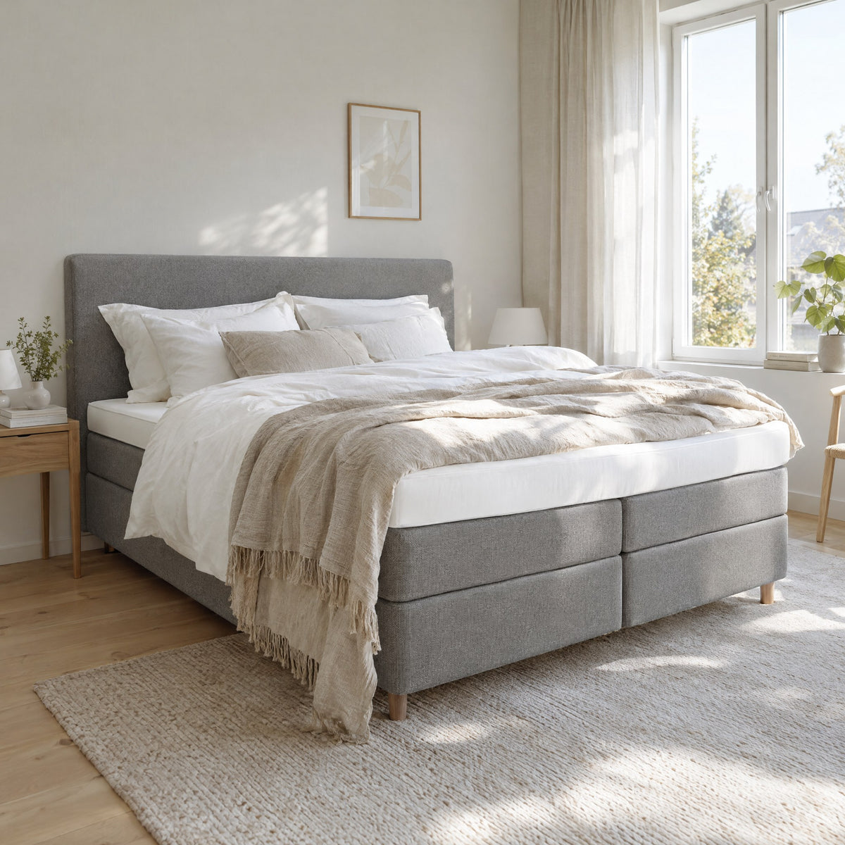 Sommier Tapissier Recouvert de Tissu – Base de Lit Ferme et Silencieuse