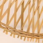 Suspension en Rotin Tressé Forme Vague, Abat-jour Bohème pour Salon