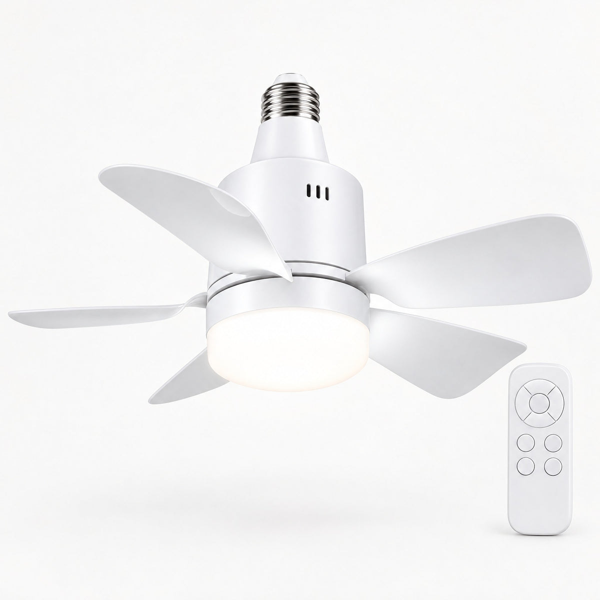 Ventilateur de Plafond LED sur Douille E27 – Éclairage et Ventilation 2 en 1