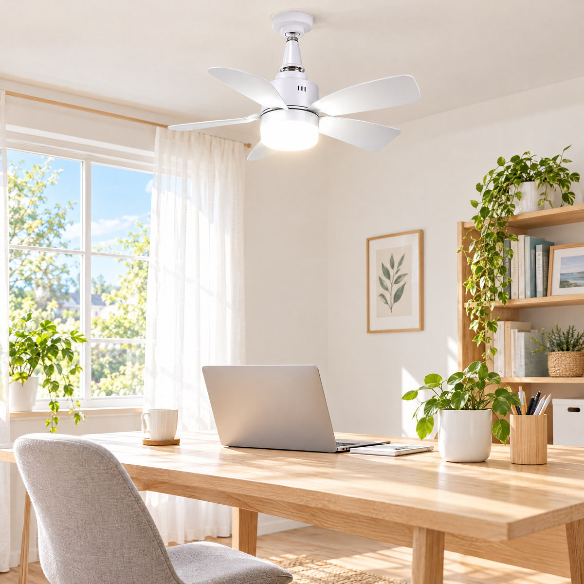 Ventilateur de Plafond LED sur Douille E27 – Éclairage et Ventilation 2 en 1